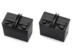 twee zwarte mini accu modellen