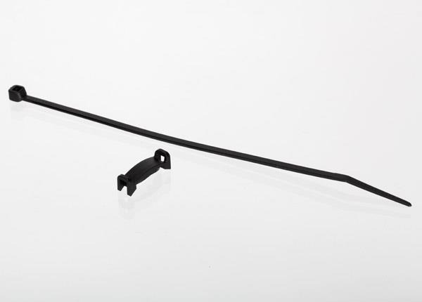 zwarte kabelbinder en montageclip Traxxas TRX6535 Temp Sensor Mount for Electric motor, TRX6535 - een zwar