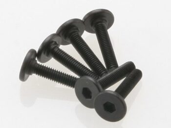 Traxxas TRX3646 Screws, 3x15mm flat-head machine (hex drive) (6), TRX3646 - een stapel zwar