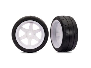 1.9" White 6-Spoke Rear Wheels & Response Tires (2) - twee witte