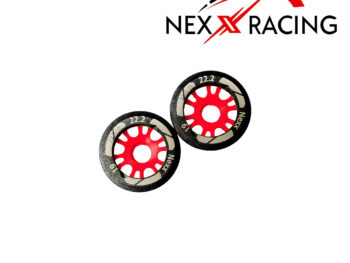 Nexx racing NXUSA-EVO-F-0-19-R Nexx Racing 19mm Threaded Carbon-Fiber Reinforced EVO Flanged Front Wheels (2 pcs) for Mini-Z, Offset 0 RED - twee zwarte