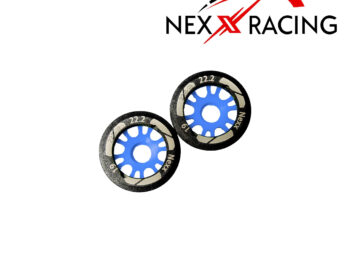 Nexx racing NXUSA-EVO-F-0-19-BL Nexx Racing 19mm Threaded Carbon-Fiber Reinforced EVO Flanged Front Wheels (2 pcs) for Mini-Z, Offset 0 blue - twee ronde