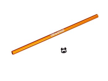 Traxxas TRX6855X-ORNG Driveshaft, center, 6061-T6 aluminum (orange-anodized) (214mm)/ center bearing bushing - een lange, oranje geanod
