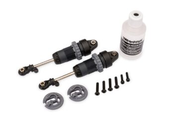 Traxxas TRX7461-STGRY Shocks, GTR long (steel gray) (assembled, without springs) (2)