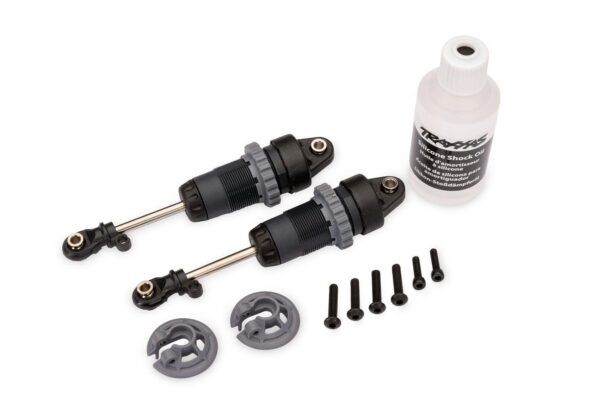 Traxxas TRX7461-STGRY Shocks, GTR long (steel gray) (assembled, without springs) (2)