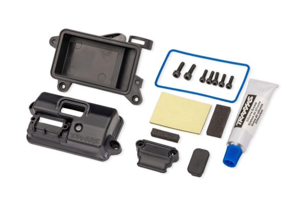Traxxas TRX6724-BLK Box, receiver (sealed)/ foam pad/ 2.5x8mm CS (5)/ 3x10mm CS (2)