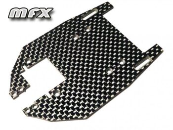 Atomic MFX-22 MFX Main Chassis (carbon 1.5mm) - een platte, zwarte plaat van
