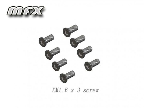 Atomic MFX-28 Platkop schroef KM 1.6 x 3 (8st)