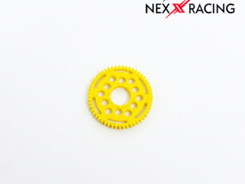 Geel plastic spur gear tandwiel van Nexx Racing voor RC auto's.